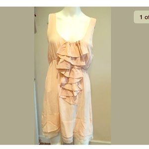 NWT Anthropologie Dress Blush Pink Peach Silk